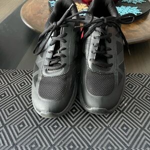 Safe T Step-Black Athletic Shoes with Modern Design and Mesh Upper